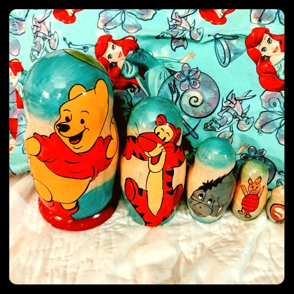 🌈 Vintage Disney Winnie the Pooh Nesting Dolls 🌈 - Picture 1 of 7